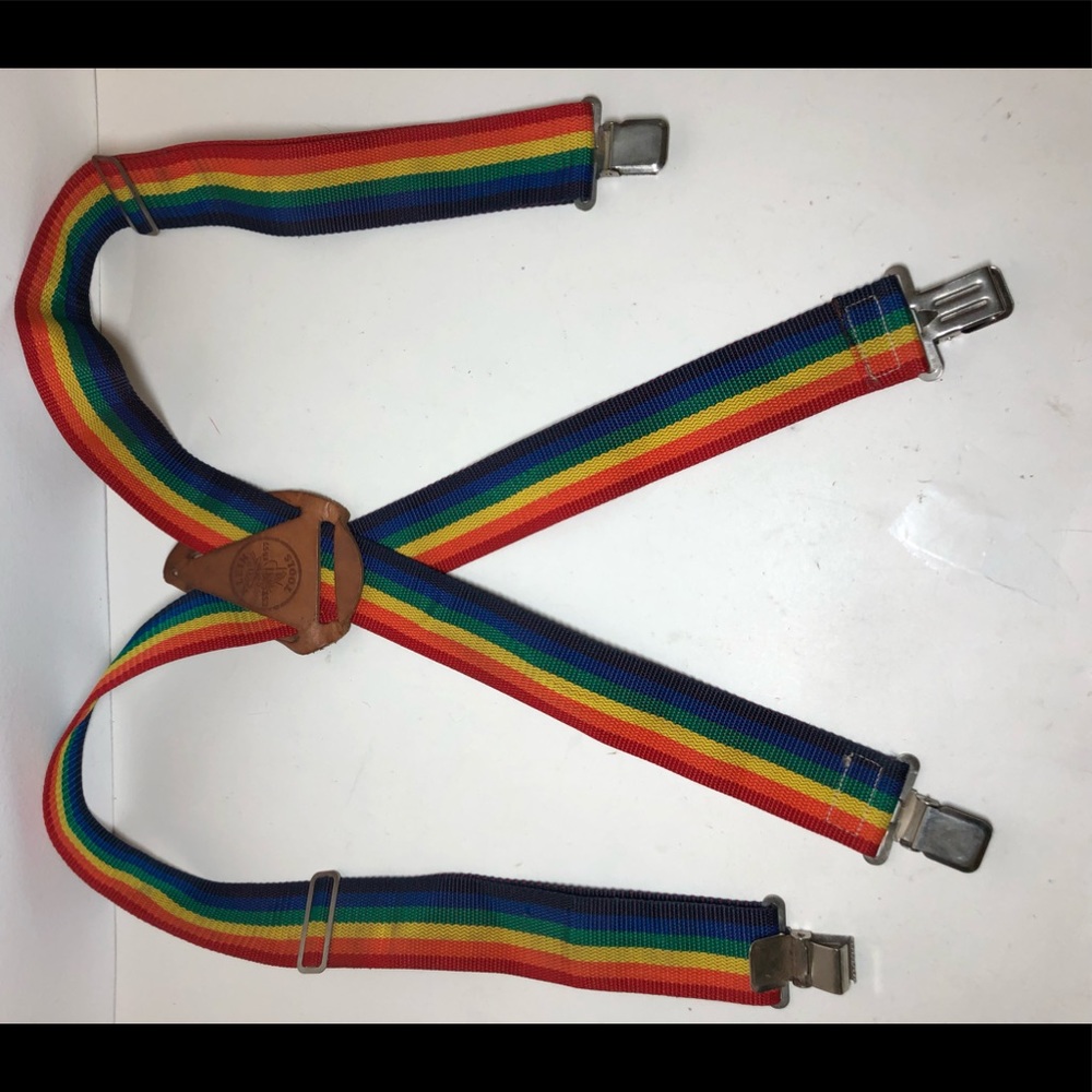 Vtg Klein Tools Rainbow Suspenders Pride LGBT
